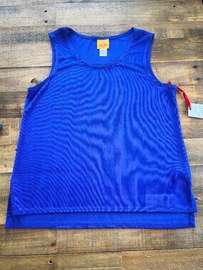 NWT Ruby Rd. Crew Neck Tank Top Royal Blue Petite Medium